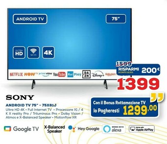 Euronics Sony 75X81J offerta
