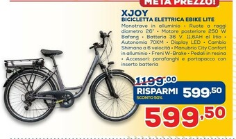Euronics Xjoy Bicicletta Elettrica Ebike Lite offerta
