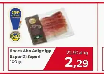 Emi Supermercati Saper di sapori Speck Alto Adige Igp offerta