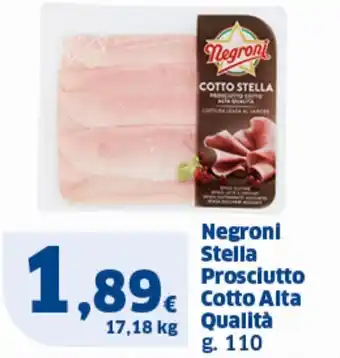 Sigma Negroni Stella Prosciutto Cotto Alta Qualità g.110 offerta