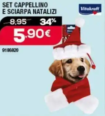 Ottimax Vitakraft SET CAPPELLINO E SCIARPA NATALIZI offerta