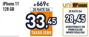 Unieuro Apple IPhone 11 15,5 Cm (6.1") 128 GB Doppia SIM offerta