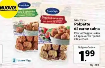 Lidl French Style Polpette di carne suina 280g offerta