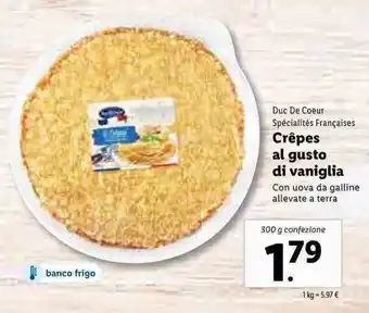 Lidl Crêpes al gusto di vaniglia 300g offerta