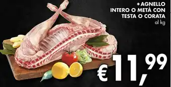 Supermercato Coal AGNELLO INTERO O METÀ CON TESTA O CORATA offerta