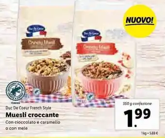 Lidl Muesli croccante 350g offerta