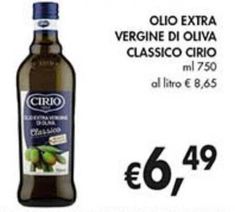 Supermercato Coal OLIO EXTRA VERGINE DI OLIVA CLASSICO CIRIO ml 750 offerta