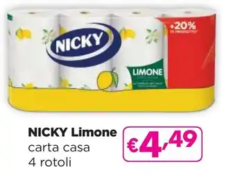 La Saponeria NICKY Limone carta casa 4 rotoli offerta