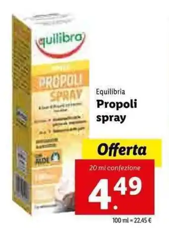 Lidl Equilibria Propoli spray 20ml offerta