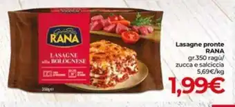 Eurospar Lasagne pronte RANA 350 gr. offerta