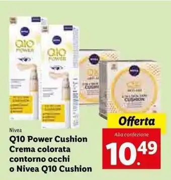 Lidl Nivea Q10 Power Cushion Crema colorata contorno occhi o Nivea Q10 Cushion offerta