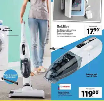 Lidl Bosch Scopa elettrica ricaricabile 2 in 1 offerta
