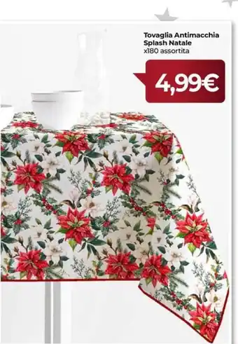 Eurospar Tovaglia Antimacchia Splash Natale x180 assortita offerta