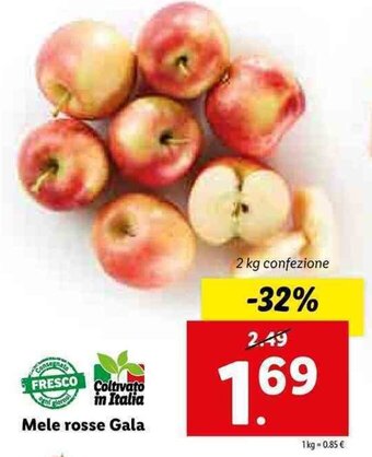 Lidl Mele rosse Gala 2kg offerta