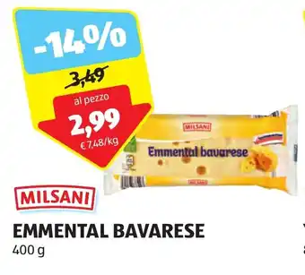 ALDI MILSANI EMMENTAL BAVARESE 400 g offerta