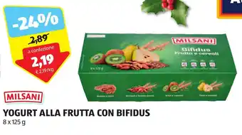 MILSANI YOGURT ALLA FRUTTA CON BIFIDUS 8 x 125 g