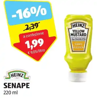 ALDI HEINZ SENAPE 220 ml offerta