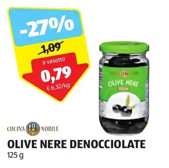 ALDI CUCINA NOBILE OLIVE NERE DENOCCIOLATE 125 g offerta