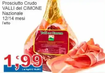 Sidis Prosciutto Crudo VALLI del CIMONE Nazionale 12/14 mesi offerta