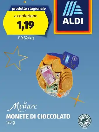 ALDI Monarc MONETE DI CIOCCOLATO 125 g offerta