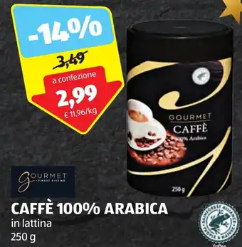 ALDI CAFFÈ 100% ARABICA in lattina 250 g offerta