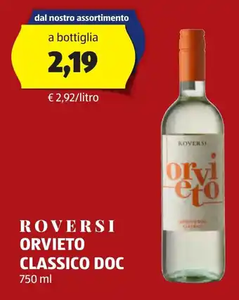 ALDI ROVERSI ORVIETO CLASSICO DOC 750 ml offerta