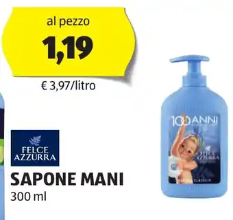 ALDI SAPONE MANI 300 ml offerta