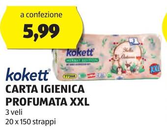 ALDI kokett CARTA IGIENICA PROFUMATA XXL offerta