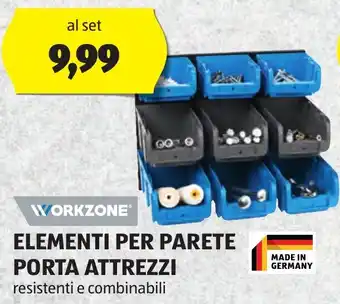 ALDI WORKZONE ELEMENTI PER PARETE PORTA ATTREZZI offerta