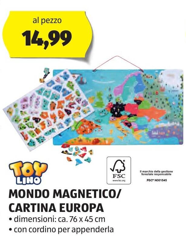 Toy Lino MONDO CARTINA EUROPA offerta di ALDI