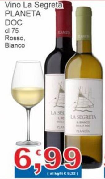 Sidis Vino La Segreta PLANETA DOC cl 75 Rosso, Bianco offerta