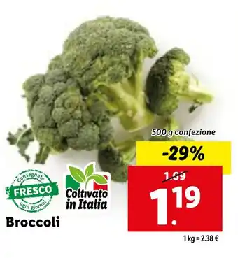 Lidl Broccoli 500 g confezione offerta