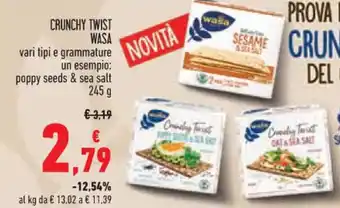 Spazio Conad CRUNCHY TWIST WASA vari tipi e grammature offerta