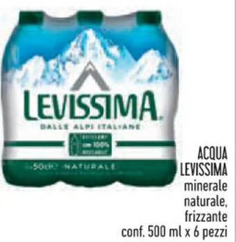Spazio Conad ACQUA LEVISSIMA minerale naturale, frizzante conf. 500 ml x 6 pezzi offerta
