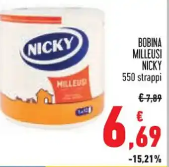 Spazio Conad BOBINA MILLEUSI NICKY 550 strappi offerta