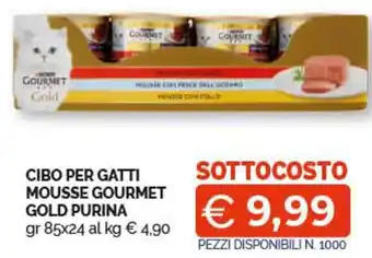 CIBO PER GATTI MOUSSE GOURMET GOLD PURINA gr 85x24
