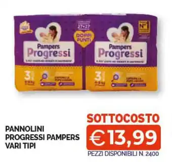 PANNOLINI PROGRESSI PAMPERS VARI TIPI