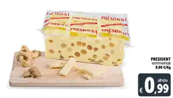 Deco Supermercati PRESIDENT emmental offerta