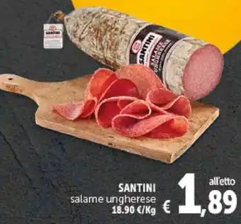 Deco Supermercati SANTINI salame ungherese offerta