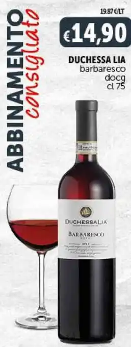 Deco Supermercati DUCHESSA LIA barbaresco docg cl 75 offerta