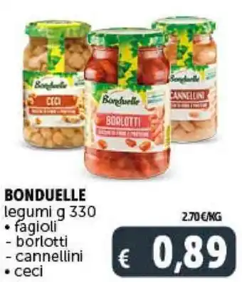Deco Supermercati BONDUELLE legumi g 330 fagioli, borlotti, cannellini, ceci offerta