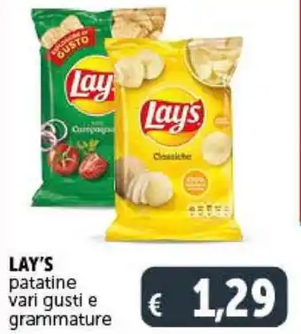 Deco Supermercati LAY'S patatine vari gusti e grammature offerta