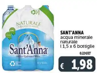 Deco Supermercati SANT'ANNA acqua minerale naturale l 1,5 x 6 bottiglie offerta