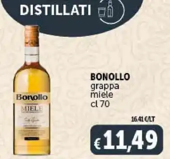 Deco Supermercati BONOLLO grappa miele cl 70 offerta