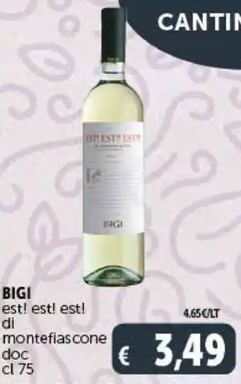 Deco Supermercati BIGI est! est! est! di montefiascone doc cl 75 offerta