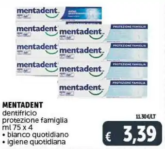 Deco Supermercati MENTADENT dentifricio protezione famiglia ml 75 x 4 offerta
