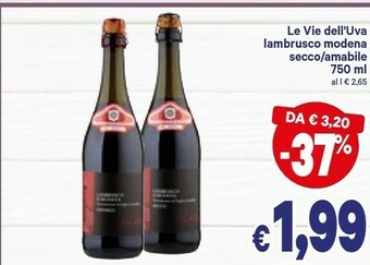 A&O Le Vie dell'Uva - Lambrusco di Modena Amabile 750 g(ml) offerta