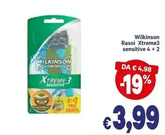 Wilkinson Sword Xtreme 3 Sensitive rasoio da uomo Nero, Blu