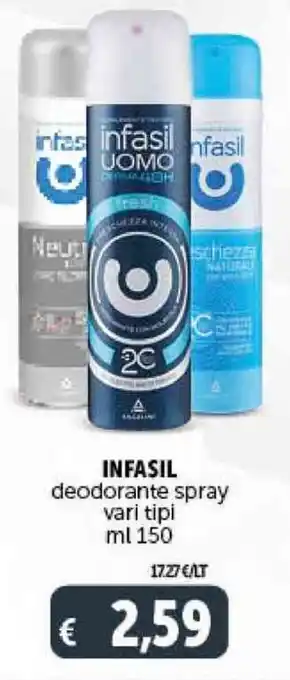 INFASIL deodorante spray vari tipi ml 150