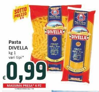 Paghi Poco Pasta DIVELLA kg 1 vari tipi offerta
